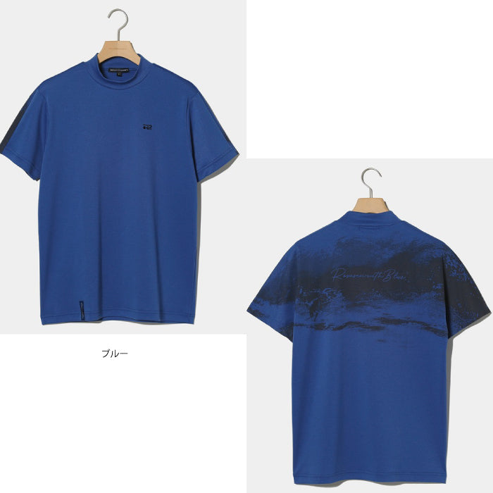 Rosasenロサーセン メンズ エコハイゲージ裏カノコプリント半袖モックネック エコ・吸水速乾・UV・ストレッチ・遮熱 044-28444