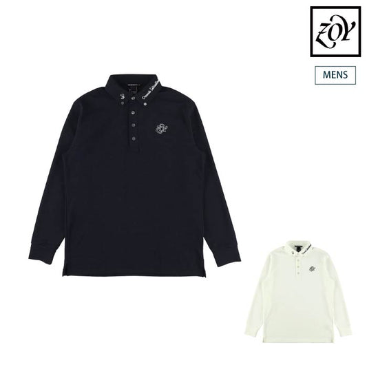ZOY ゾーイ メンズ MENS ストレッチ鹿の子 長袖ポロシャツ 抗菌防臭 071442002