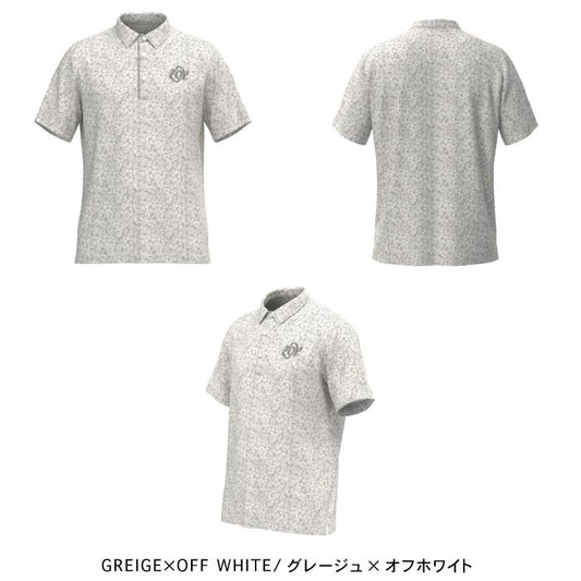 ZOY ゾーイ ゴルフウェア メンズ MENS ステンシルリーフプリント ASKIN鹿の子 半袖シャツ 吸水速乾 UVカット 接触冷感 抗菌防臭 071452011