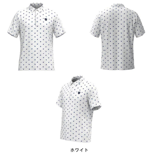 ZOY ゾーイ ゴルフウェア メンズ MENS ヨットプリント 半袖シャツ 吸水速乾 接触冷感 UVカット 071452019