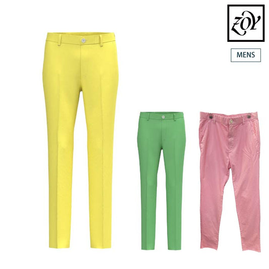 ZOY ゾーイ ゴルフウェア メンズ MENS ガーメントダイリサイクルストレッチ ロングパンツ ストレッチ 防透 UVカット 接触冷感 防シワ 071452402