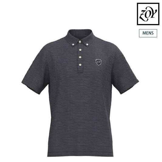 ZOY ゾーイ ゴルフウェア メンズ MEN COOLMAXハニカムボーダー 半袖シャツ UVカット 吸水速乾 071462008