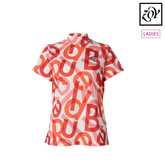 ZOY ゾーイ レディース WOMEN スペクトラムプリント 半袖モックネックシャツ 吸水速乾 通気性 071642016