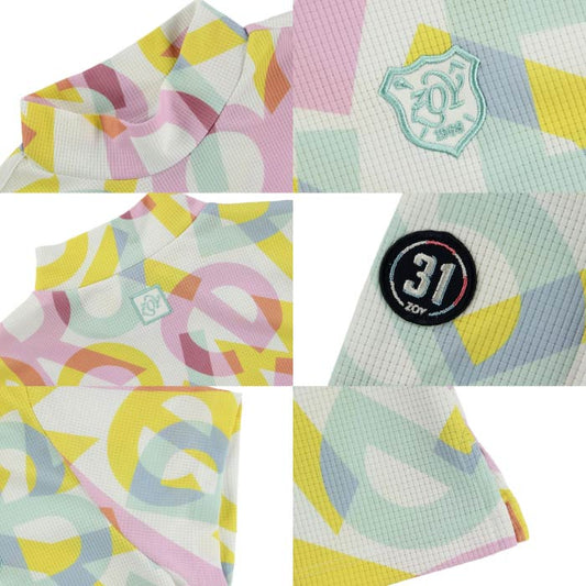 ZOY ゾーイ レディース WOMEN スペクトラムプリント 半袖モックネックシャツ 吸水速乾 通気性 071642016