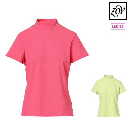 ZOY ゾーイ ゴルフウェア レディース WOMENS ポリエステルポップコーンニット 半袖シャツ ストレッチ 吸水速乾 071652004