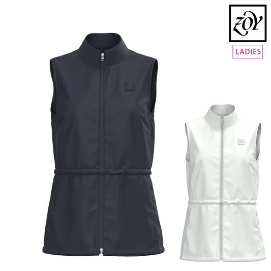 ZOY ゾーイ ゴルフウェア レディース WOMEN ナイロンタフタストレッチ ベスト ペプラムシルエット ストレッチ素材 071662200