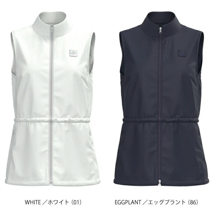 ZOY ゾーイ ゴルフウェア レディース WOMEN ナイロンタフタストレッチ ベスト ペプラムシルエット ストレッチ素材 071662200