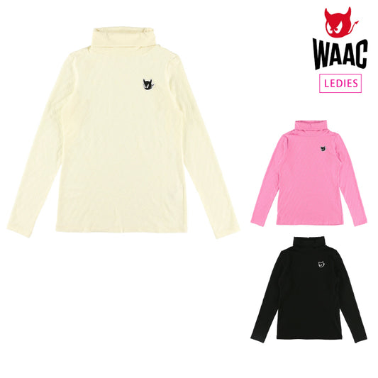 WAAC ワック レディース WOMENS ロゴエンボス起毛JQD 長袖モックネック 072234080