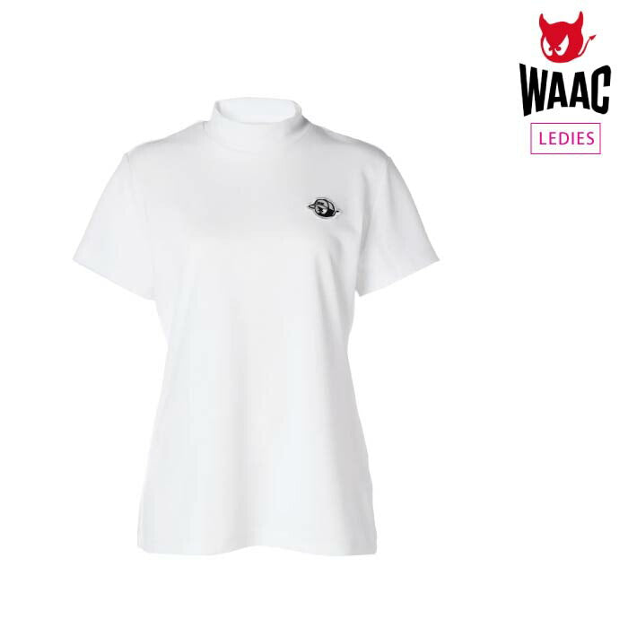 【24時間以内/匿名配送】WAAC レディース 半袖 モックネックシャツ M WOMENS PLAYERS EDITION 半袖モックネック ホワイト/072242051