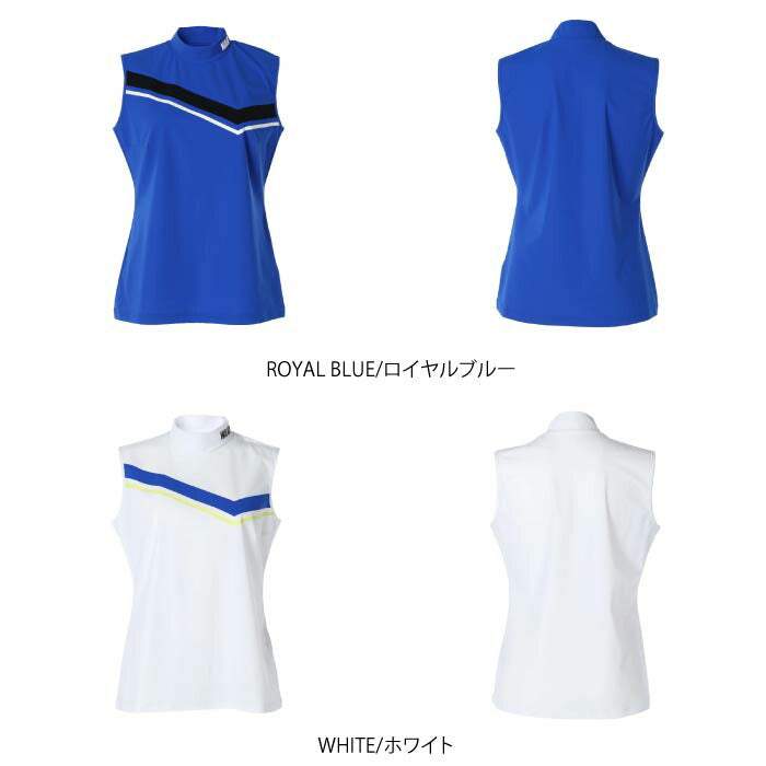 WAAC ワック ゴルフ半袖シャツ ゴルフウェア レディース WOMENS Carvicoスムース ノースリーブモックネック イタリア製高機能素材 速乾 UVカット 型崩れしにくい アンチピリング 軽量 イージーケア