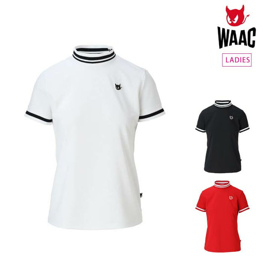WAAC ワック ゴルフウェア レディース WOMEN サスティナブルピケモックネック 吸水速乾 UVカット機能 072252073