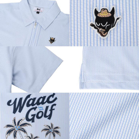 WAAC ワック ゴルフウェア レディース WOMEN WOMEN トリコットサッカーハーフジップ 吸水速乾 ストレッチ 072252081