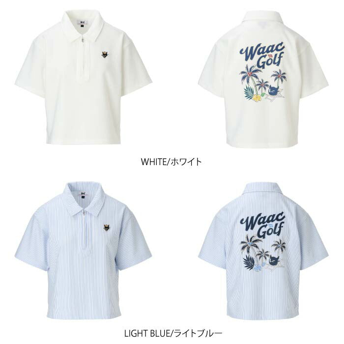 WAAC ワック ゴルフウェア レディース WOMEN WOMEN トリコットサッカーハーフジップ 吸水速乾 ストレッチ 072252081