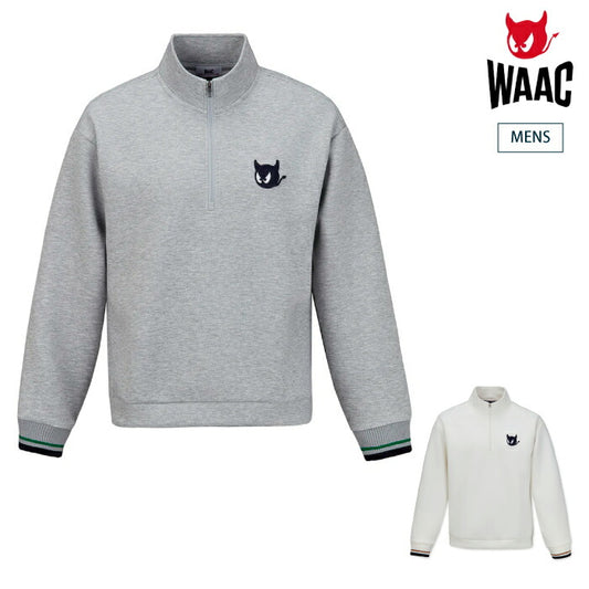 WAAC ワック ゴルフウェア メンズ MEN ダンボールニットスポーティーハーフジップ 長袖 プルオーバー かぶり ストレッチ性 手洗い可能 072254030