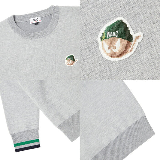 WAAC ワック ゴルフウェア メンズ MEN ダブルフェイススウェットライクニットプルオーバー セーター ストレッチ 新感覚 072254041