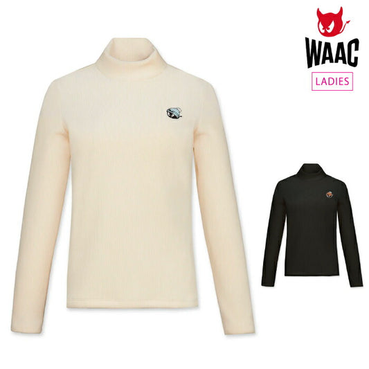 WAAC ワック ゴルフウェア レディース WOMEN コーデュロイフリースモックネック 長袖シャツ ストレッチ 072254092
