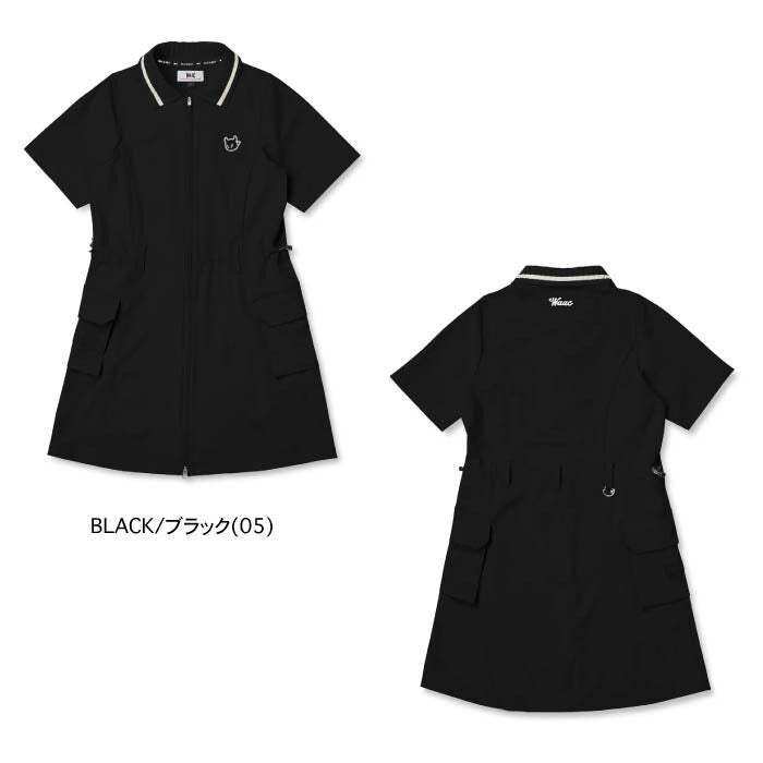 WAAC ワック ゴルフウェア レディース WOMEN リブカラーフルジップワンピース 普段使い ナチュラル透けにくい 快適 吸水速乾性 インナーパンツ付き 着回し 072254560