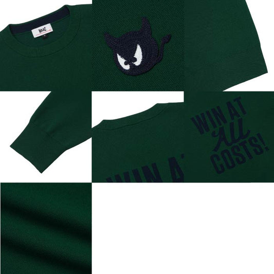 WAAC ワック ゴルフウェア メンズ MEN ライトウェイトニットプルオーバー バックロゴ 軽量 はっ水機能 手洗い可能 WAACKY 刺繍 存在感抜群 072254720