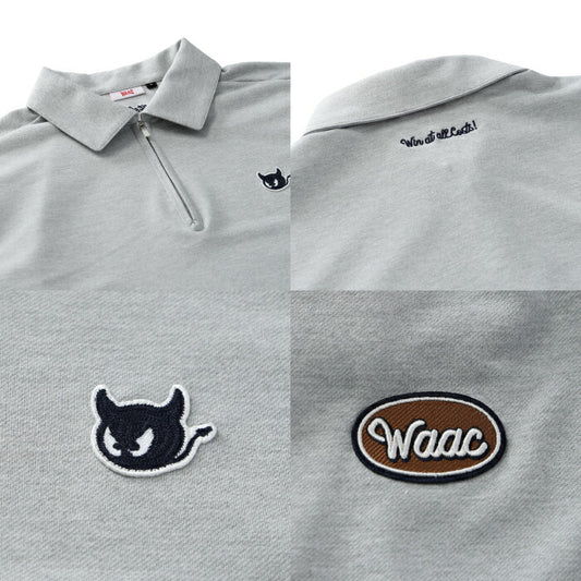 WAAC ワック ゴルフウェア メンズ MEN コットンタッチ ハーフジップポロ 長袖シャツ 吸水速乾性 ストレッチ性 UVカット ハンドウォッシャブル仕様 072262011