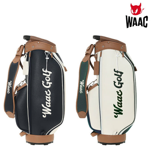WAAC ワック メンズ レディース ゴルフ UNISEX Grainy Synthetic Leather キャディーバッグ スタンド式 9インチ口径5分割仕様収納口 複数ジップポケット完備 072262800