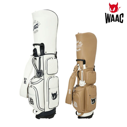 WAAC ワック ゴルフ メンズ レディース UNISEX GRAINY SYNTHETIC LEATHER キャディバック スタンド式 9インチ 5分割仕様 安定感 軽量設計 6つのポケット ネームプレート付属 シリーズ商品あり 072264800