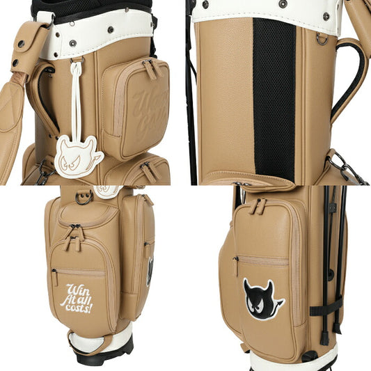 WAAC ワック ゴルフ メンズ レディース UNISEX GRAINY SYNTHETIC LEATHER キャディバック スタンド式 9インチ 5分割仕様 安定感 軽量設計 6つのポケット ネームプレート付属 シリーズ商品あり 072264800