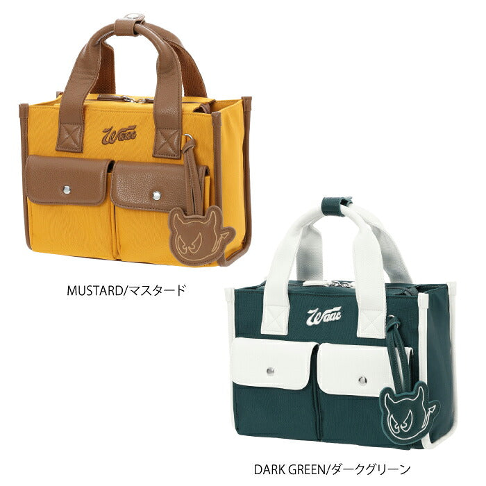 WAAC ワック ゴルフ メンズ レディース キャンバスカートバッグ ワッキーチャーム付き 2WAY仕様 収納力充実 ポケット外側5内側2 072264820