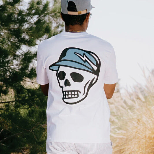 DEVEREUX GOLF デヴァローゴルフ ゴルフウェア メンズ Script Skull Tee 半袖シャツ 通気性 吸湿性 綿100% コットン100% 075362001