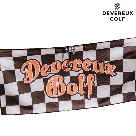 DEVEREUX GOLF デヴァローゴルフ メンズ レディース Café Racer Skull Towel ゴルフタオル リバーシブル仕様 吸水性 速乾性 ハンギング用ループ配置 075362807