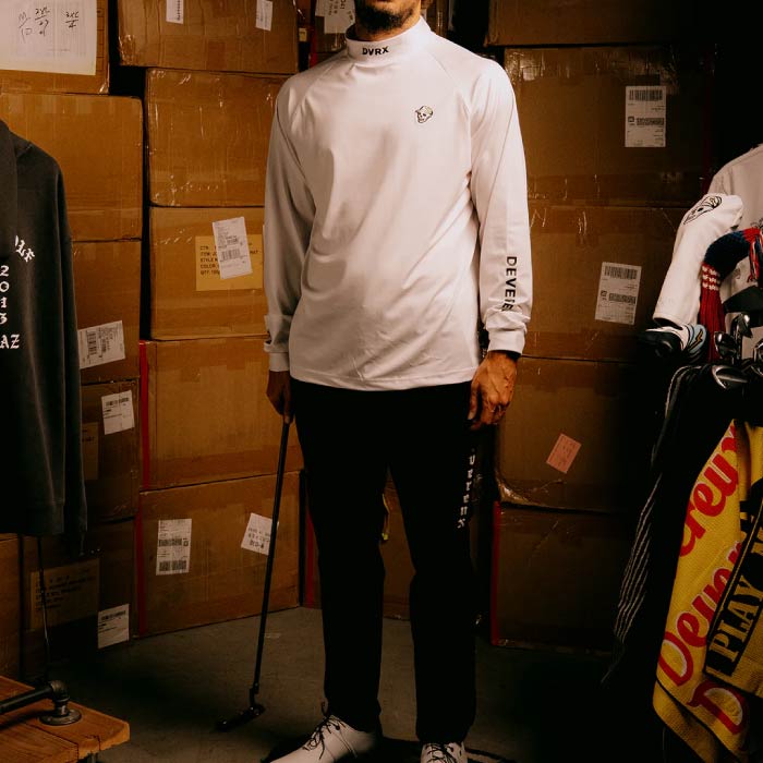DEVEREUX GOLF デヴァローゴルフ ゴルフウェア メンズ エッセンシャル インナーモック ロングスリーブ 吸水性 速乾性 長袖モックネック Tシャツ 日本製 075754005