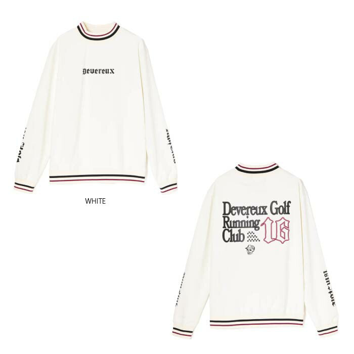 DEVEREUX GOLF デヴァローゴルフ ゴルフウェア メンズ 16Runclub ストライプリブモック 長袖 シャツ プルオーバー 075754007