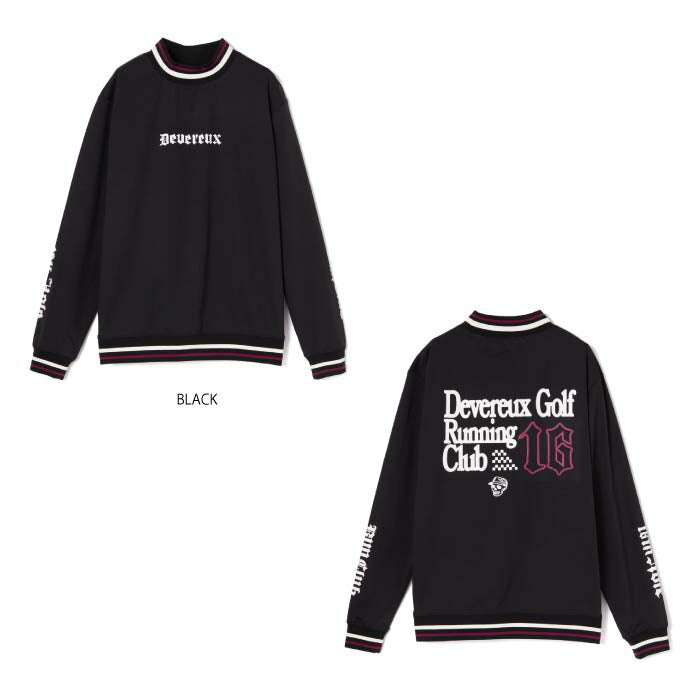 DEVEREUX GOLF デヴァローゴルフ ゴルフウェア メンズ 16Runclub ストライプリブモック 長袖 シャツ プルオーバー 075754007