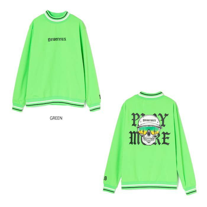 DEVEREUX GOLF デヴァローゴルフ ゴルフウェア メンズ DeadMan Running ストライプリブモック 長袖 シャツ プルオーバー 075754008