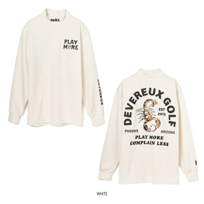 DEVEREUX GOLF デヴァローゴルフ ゴルフウェア メンズ Stinger fitted リブモック ロングスリーブ モックネック 長袖 シャツ プルオーバー 日本製 075754012