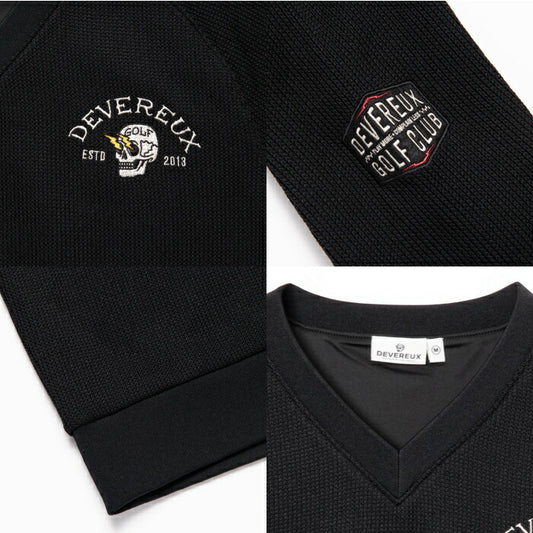 DEVEREUX GOLF デヴァローゴルフ ゴルフウェア メンズ ショッカースカルクォーターゲージ 裏付きプルオーバー 型崩れ防止 防寒性 075754015