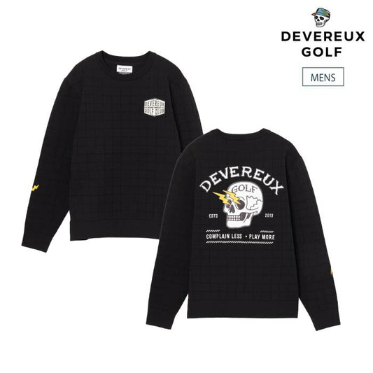DEVEREUX GOLF デヴァローゴルフ ゴルフウェア メンズ ショッカースカルミラノリブアイレットクルーニット セーター 075754703