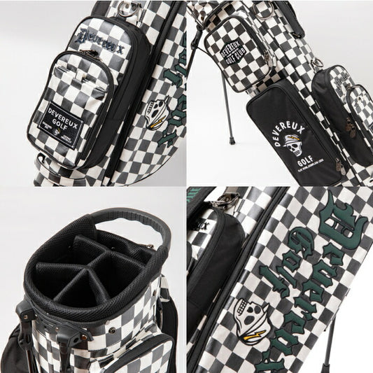 DEVEREUX GOLF デヴァローゴルフ メンズ レディース ALL CHECKER Caddie bag チェッカーフラッグ チェック柄 キャディバッグ 075754830