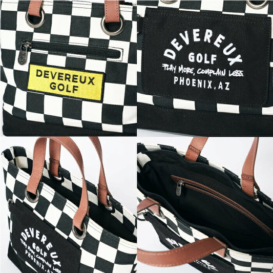 DEVEREUX GOLF デヴァローゴルフ メンズ レディース checker cart bag チェッカーフラッグプリント ポケット仕様 075754835