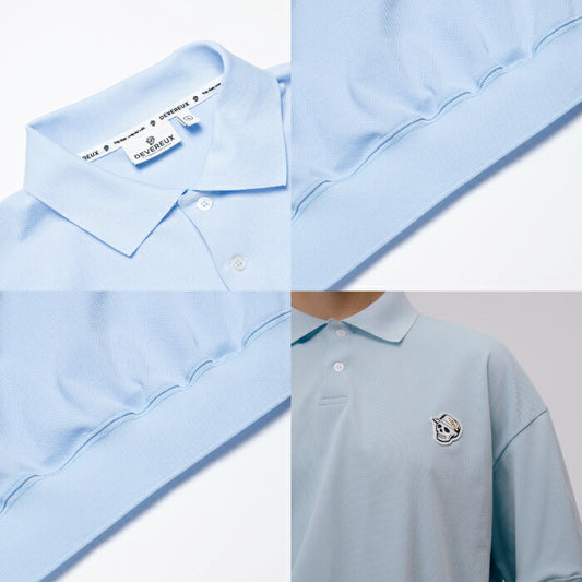 DEVEREUX GOLF デヴァローゴルフ ゴルフウェア メンズ DVG TECH-SKULL CADDIE POLO 半袖ポロシャツ 通気性 吸汗速乾 UVカット ボックスシルエット 日本製 075762015