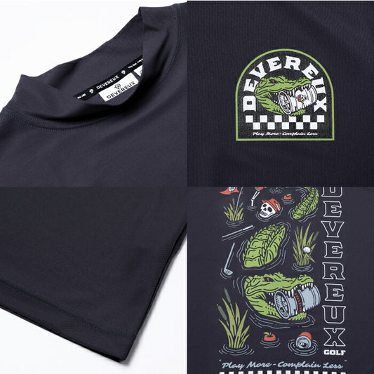 DEVEREUX GOLF デヴァローゴルフ ゴルフウェア メンズ DVG CROCO MOCK NECK 半袖モックネックシャツ 半袖シャツ 吸水速乾性 ストレッチ性 UVカット 上品 075762022