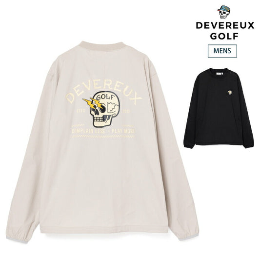 DEVEREUX GOLF デヴァローゴルフ ゴルフウェア メンズ DVG CREW PASTE 長袖ブルゾン かぶり プルオーバー 4WAYストレッチ 撥水機能 UVカット 接触冷感 075762102