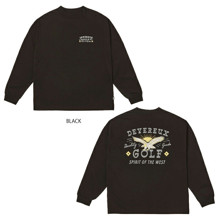 DEVEREUX GOLF デヴァローゴルフ ゴルフウェア メンズ DVG Spirit Of The West MOCK TEE モックネック長袖Tシャツ ストレッチ 吸水速乾 UVカット 日本製 075764005