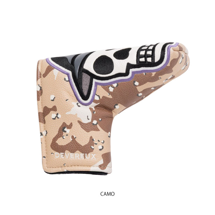 DEVEREUX GOLF デヴァローゴルフ メンズ レディース DVG Skull Icon Blade Headcover ブレードパターカバー ミリタリーテイスト マグネット式の開閉 高品質PUレザー採用 075764829
