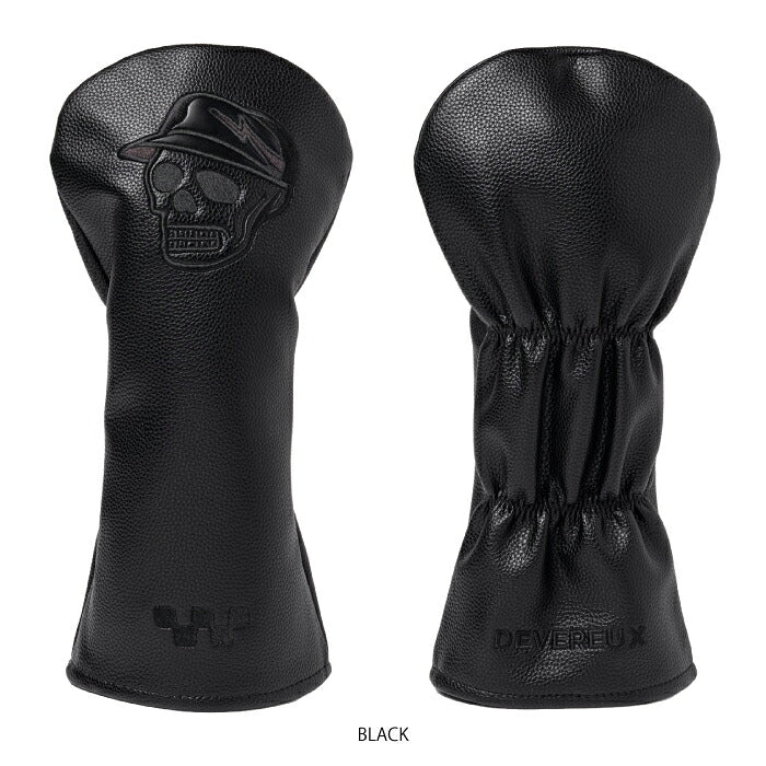 DEVEREUX GOLF デヴァローゴルフ メンズ レディース DVG Skull Icon DR Headcover ドライバーヘッドカバー オールブラック 高品質PUレザー採用 シリーズ商品あり 075764830