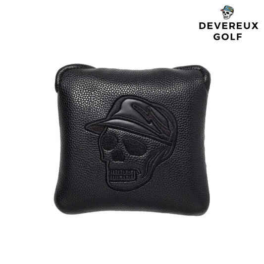 DEVEREUX GOLF デヴァローゴルフ メンズ レディース DVG Skull Icon Mallet Headcover マレットパターカバー オールブラック 高品質PUレザー採用 シリーズ商品あり 075764833