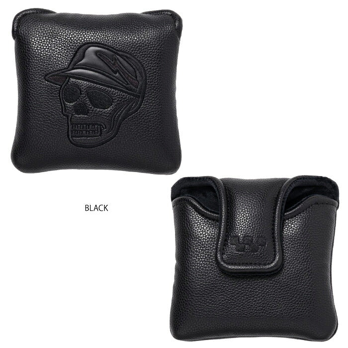 DEVEREUX GOLF デヴァローゴルフ メンズ レディース DVG Skull Icon Mallet Headcover マレットパターカバー オールブラック 高品質PUレザー採用 シリーズ商品あり 075764833