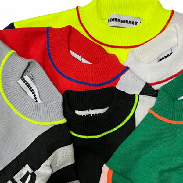 DECEMBERMAY ディセンバーメイ メンズ Stripe logo highneck knit モックネックニット 保温性 1-112-1015