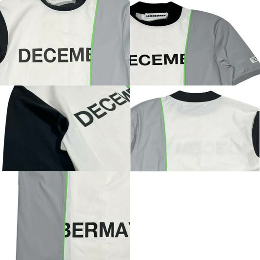 DECEMBERMAY ディセンバーメイ ゴルフウェア メンズ モックネック Bi-color logo mock neck half sleeve shirt/ MEN 接触冷感機能 UV機能 2WAYストレッチ 透け防止 1-505-0152