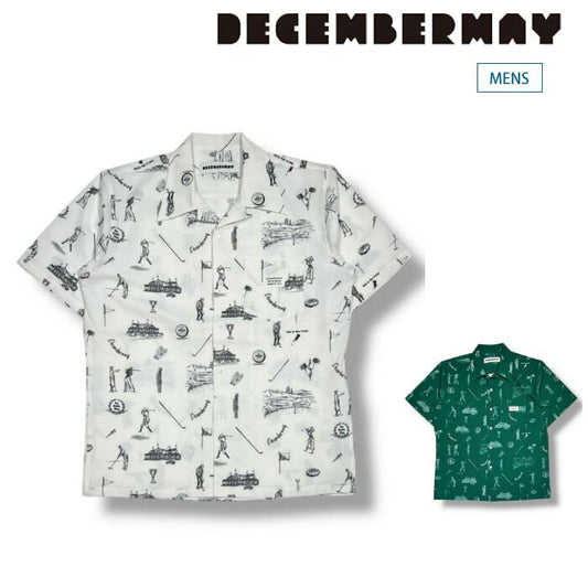 DECEMBERMAY ディセンバーメイ ゴルフウェア メンズ 半袖襟付きシャツ Vintagegolf seersucker shirt/ MEN 吸湿速乾 ストレッチ 1-505-1112