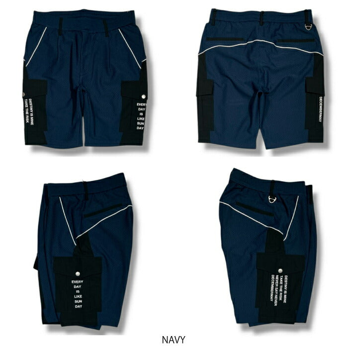 DECEMBERMAY ディセンバーメイ ゴルフウェア メンズ Coolness mesh cargo shorts/ MAN カーゴショートパンツ 吸水速乾 防シワ 1-505-2110